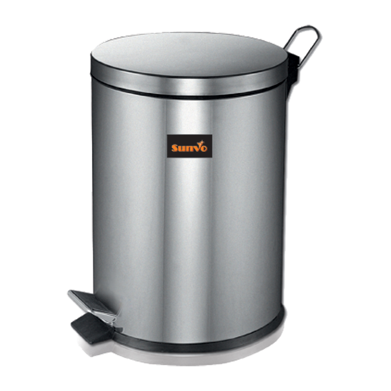 Sunvo Stainless Steel Trash Can 20 Liter Silver Bin ร ปส นค า Sunvo Stainless Steel Trash Can 20 Liter Silver